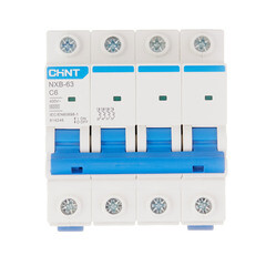 Автоматический выключатель модульный Chint NXB-63 4P 6А тип C 6 кА 400 В (814246) - фото 1