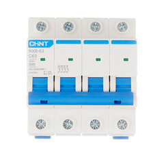 Изображение товара Автоматический выключатель модульный Chint NXB-63 4P 63А тип C 6 кА 400 В (814254)