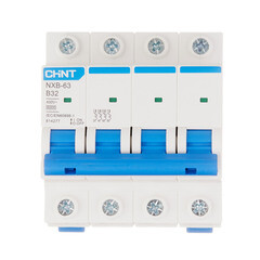 Изображение товара Автоматический выключатель модульный Chint NXB-63 4P 32А тип B 6 кА 400 В (814277)