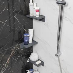 Полка для ванной Violet Виолет 200х120х75 мм пластик серая (161018) - фото 4