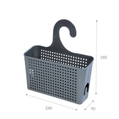 Полка для ванной Violet Лофт навесная с петлей 240х90х260 мм пластик серая (611008) - фото 2