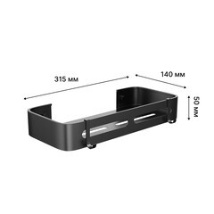 Полка для ванной Fora Axe с крючками 315х140х50 мм металл черная (FOR-AXE034BL) - фото 3