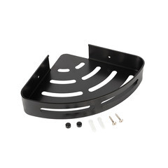 Полка для ванной Fora Axe угловая с крючками 220х220х50 мм металл черная (FOR-AXE035BL) - фото 4