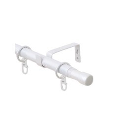 Карниз настенный металлический однорядный раздвижной Телескоп 160-300 см d16/19 мм белый (170.595) - фото 1