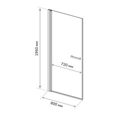 Душевая дверь Ulitka Colibri стекло прозрачное 80х195 см профиль черный 6 мм распашная (74104217) - фото 2
