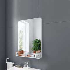 Зеркало с полкой прямоугольное 50х70 см в раме белой Ulitka Malta (74104132) - фото 4