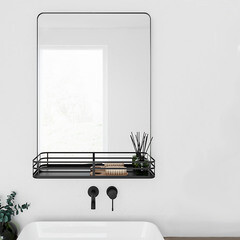 Зеркало с полкой прямоугольное 50х70 см в раме черной Ulitka Malta (74105006) - фото 4