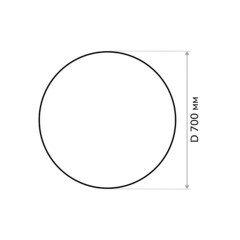 Зеркало круглое 70 см в раме черной Ulitka Malta (74104141) - фото 2