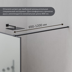 Душевая перегородка Walk in Ulitka Prisma черная 90х195 см стекло матовое 6 мм (74104158) - фото 3