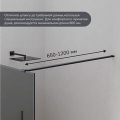 Душевая перегородка Walk in Ulitka Prisma черная 90х195 см стекло тонированное 6 мм (74104159) - фото 3