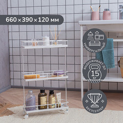 Стеллаж на колесах 660х390х120 мм Ulitka Overtop белый (74104072/25812) - фото 6