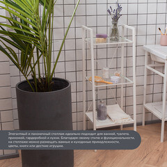 Стеллаж напольный 40х35х105 см Ulitka Camelot прозрачный/белый (74104060/26819) - фото 4