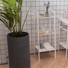 Стеллаж напольный 40х35х105 см Ulitka Camelot прозрачный/белый (74104060/26819) - фото 3