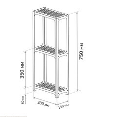Этажерка для ванной Ulitka 750х300х150 мм металл белая (74104098/27564) - фото 2