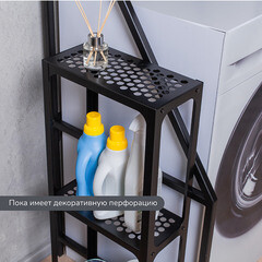 Этажерка для ванной Ulitka 750х300х150 мм металл черная (74104099/27571) - фото 3