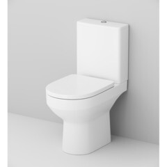 Унитаз-компакт AM.PM Spirit 2.0 безободковый с горизонтальным выпуском с сиденьем дюропласт микролифт белый (C708600SC) - фото 14