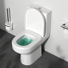 Унитаз-компакт AM.PM Spirit 2.0 безободковый с горизонтальным выпуском с сиденьем дюропласт микролифт белый (C708600SC) - фото 11