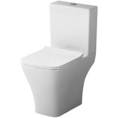 Изображение товара Унитаз-компакт Damixa Titan безободковый с горизонтальным выпуском с сиденьем дюропласт микролифт белый (DX78C8600SC)