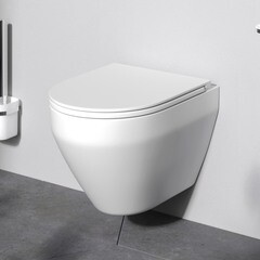 Унитаз подвесной AM.PM Spirit 2.0 безободковый с сиденьем дюропласт микролифт (C701700SC) - фото 8