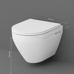 Унитаз подвесной AM.PM Spirit 2.0 безободковый с сиденьем дюропласт микролифт (C701700SC) - фото 4