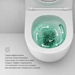 Унитаз подвесной AM.PM Like безободковый с сиденьем дюропласт микролифт смыв торнадо (C801900SC) - фото 7