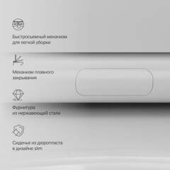 Унитаз подвесной AM.PM Like безободковый с сиденьем дюропласт микролифт смыв торнадо (C801900SC) - фото 5