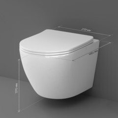 Унитаз подвесной AM.PM Like безободковый с сиденьем дюропласт микролифт смыв торнадо (C801900SC) - фото 4