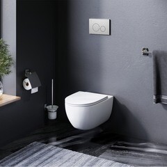 Унитаз подвесной AM.PM Awe безободковый с сиденьем дюропласт микролифт (C111700SC) - фото 2