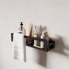 Полка для ванной Ulitka Unit 400х100х80 мм металл черная (74104315) - фото 3