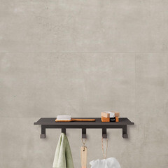 Полка для ванной Ulitka Unit с крючками 400х100х110 мм металл черная (74104319) - фото 3