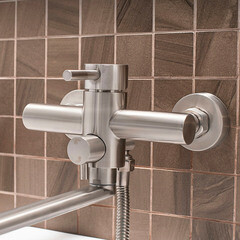 Смеситель для ванны РМС SUS124 сталь однорычажный с длинным изливом с лейкой (SUS124-006EP) - фото 4