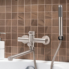 Смеситель для ванны РМС SUS124 сталь однорычажный с длинным изливом с лейкой (SUS124-006EP) - фото 3