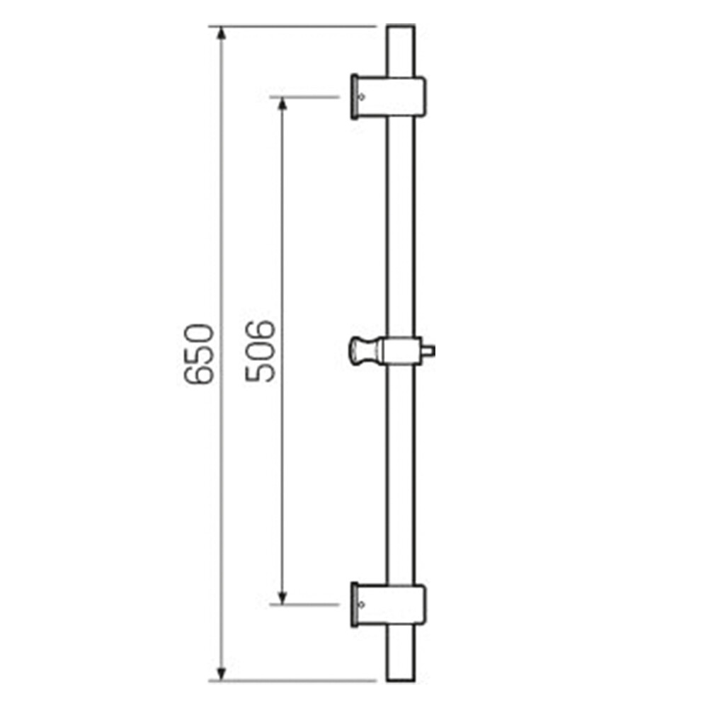Штанга для душа РМС 650 мм без мыльницы металл хром (SUS124-RACK-1) Вид№2