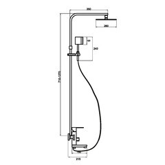 Душевая система РМС с верхним душем с лейкой с изливом черная (SUS125BL-009DK) - фото 2