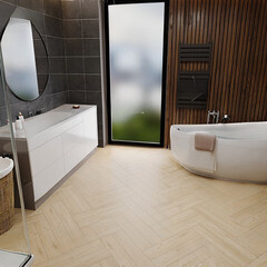 Плитка кварцвиниловая Natisston Rubis Stetinden замковая 2,25 кв.м 3,5 мм с микрофаской художественная - фото 7