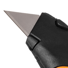 Нож строительный Truper 20 мм с трапециевидным выдвижным лезвием двухкомпонентный корпус с винтовым фиксатором - фото 2