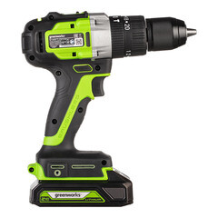 Дрель-шуруповерт ударная аккумуляторная бесщеточная Greenworks GD24DD60 24 В 2 Ач Li-Ion 1 АКБ и ЗУ (3704107UA) - фото 7
