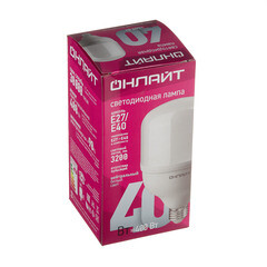 Лампа светодиодная Онлайт Е27/Е40 4000К 40 Вт 3200 Лм 176-264 В цилиндр матовая - фото 3