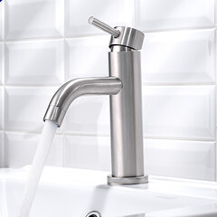 Смеситель для раковины РМС Sus однорычажный сталь (SUS128-001F) - фото 3