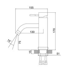 Смеситель для раковины РМС Sus однорычажный сталь (SUS128-001F) - фото 2