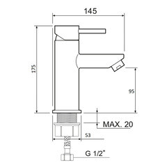 Смеситель для раковины РМС Sus однорычажный сталь (SUS124-001F) - фото 2