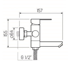 Смеситель для ванны РМС SUS124 нержавеющая сталь однорычажный с коротким изливом с лейкой (SUS124-009E) - фото 2
