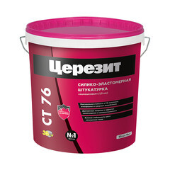 Изображение товара Штукатурка фасадная Церезит СТ 76 силико-эластомерная камешковая 1,5 мм база А белая 25 кг