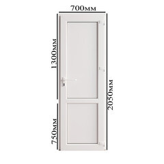 Металлопластиковая дверь VEKA 2050х700 мм алюминиевый порог белая правая глухая - фото 3