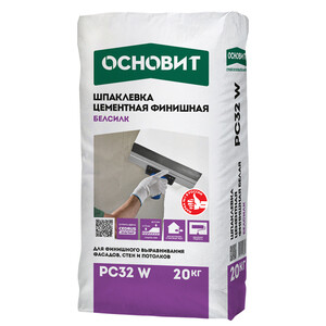 Шпаклевка цементная Основит Белсилк PC32 W финишная фасадная белая 20 ...