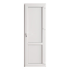 Металлопластиковая дверь VEKA 2050х700 мм алюминиевый порог белая правая глухая