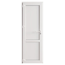 Металлопластиковая дверь VEKA 2050х700 мм алюминиевый порог белая левая глухая
