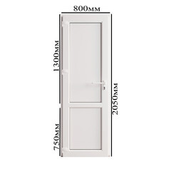 Металлопластиковая дверь VEKA 2050х800 мм алюминиевый порог белая левая глухая - фото 3