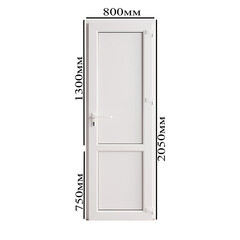 Металлопластиковая дверь VEKA 2050х800 мм алюминиевый порог белая правая глухая - фото 3