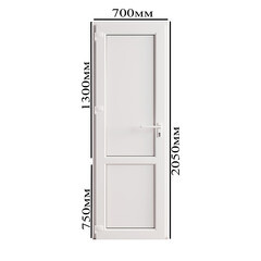 Металлопластиковая дверь VEKA 2050х700 мм алюминиевый порог белая левая глухая - фото 3